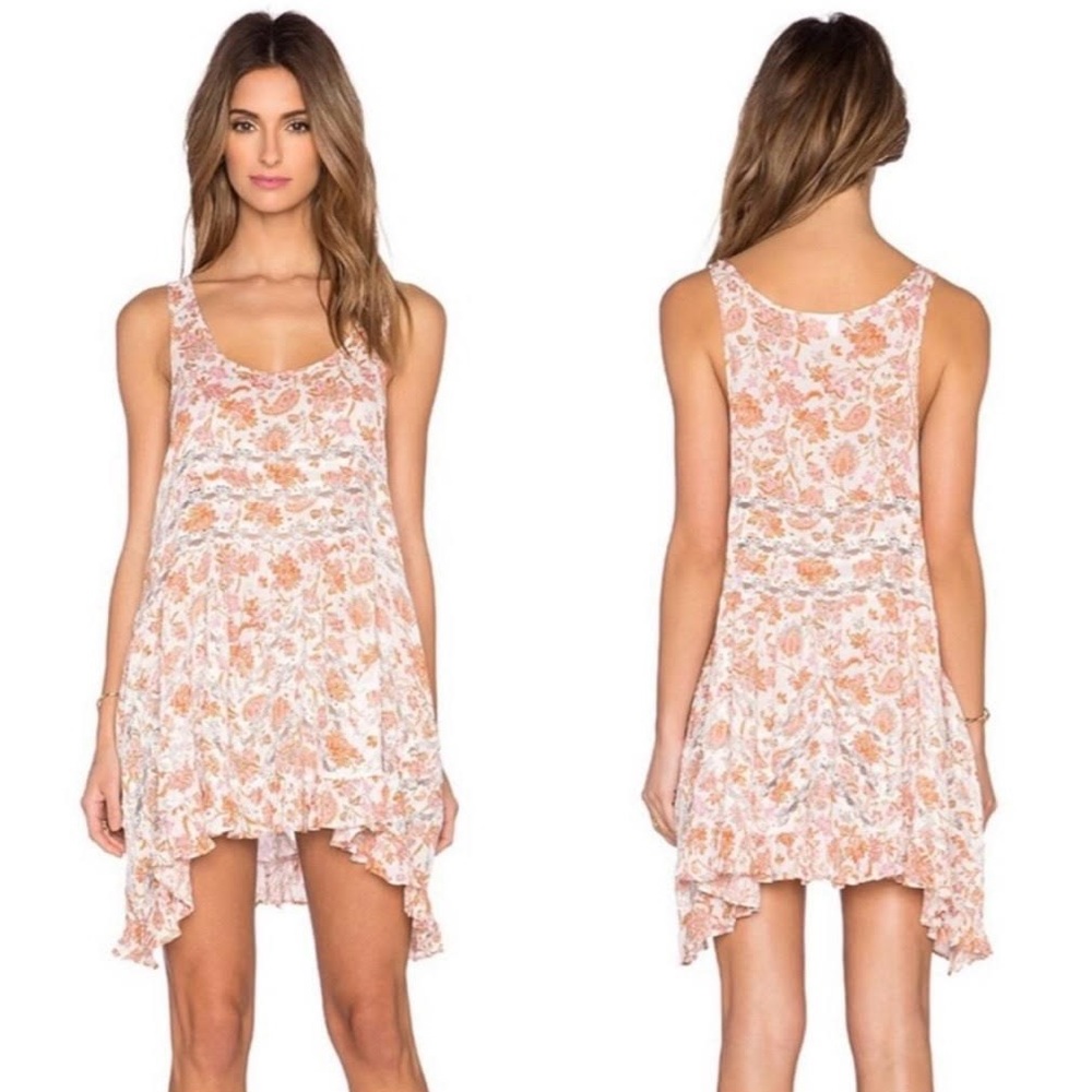 Intimately Free People Voileβ Lace Floral Trapeze Dress Ivory Floral
